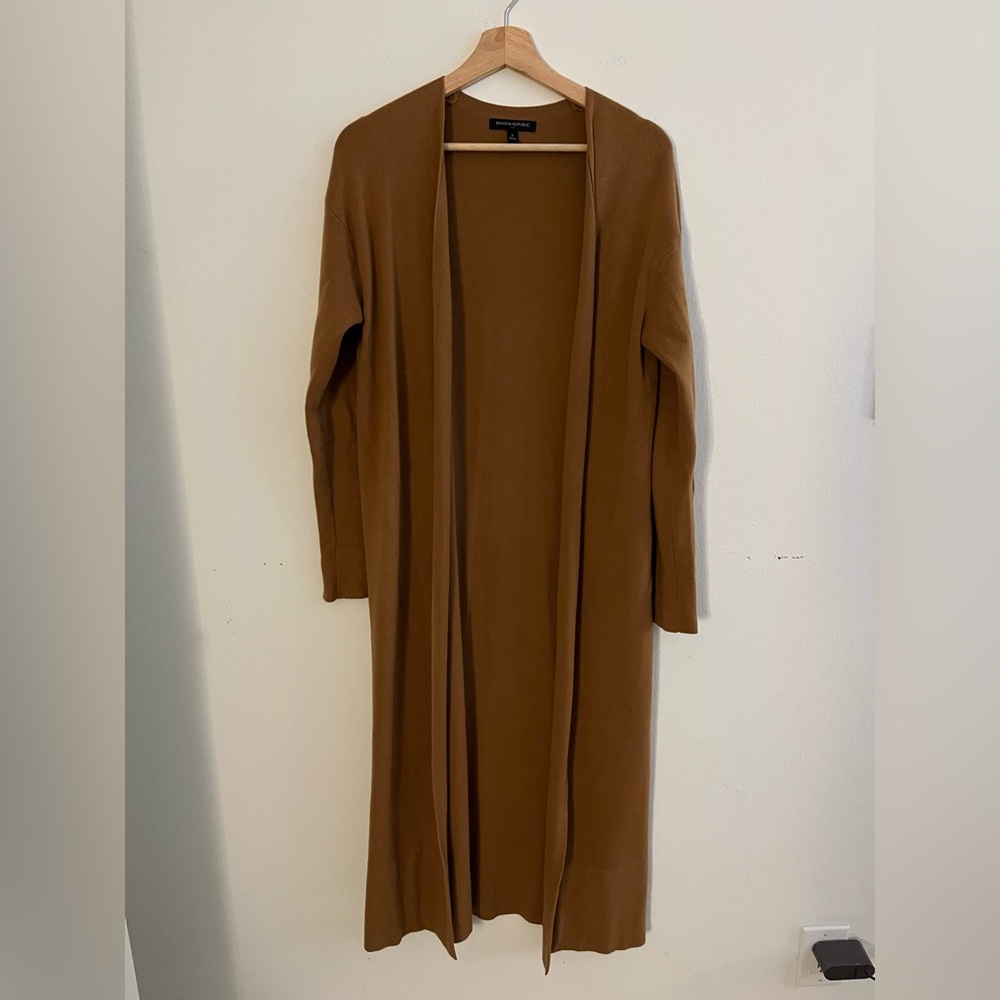 Banana Republic Long Brown Open Cardigan